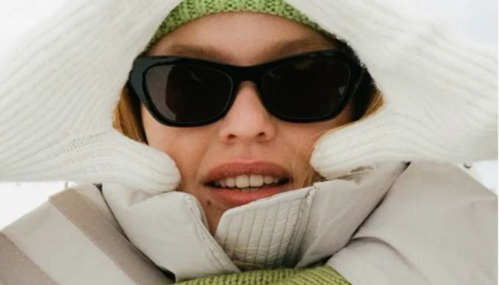 Frau mit Wnterkleidung